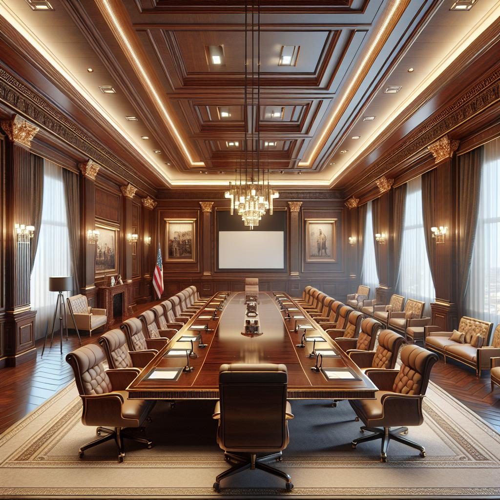Government collaboration meeting room.