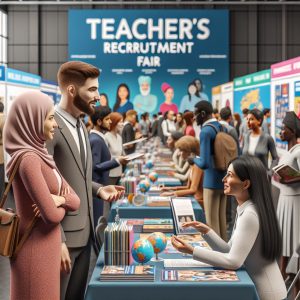 Teacher recruitment fair scene