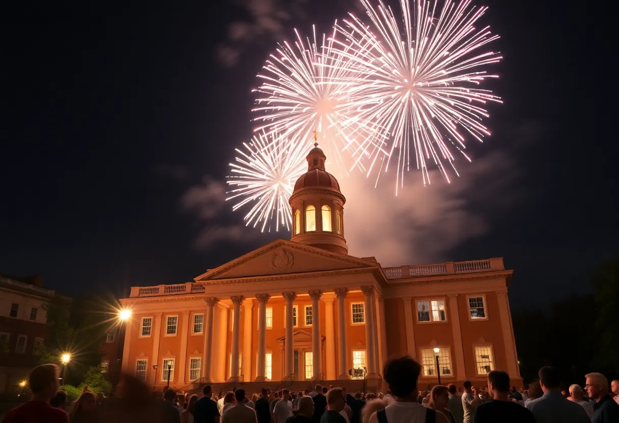 Fireworks display over the South Carolina State House in Columbia, S.C., on New Year's Eve.