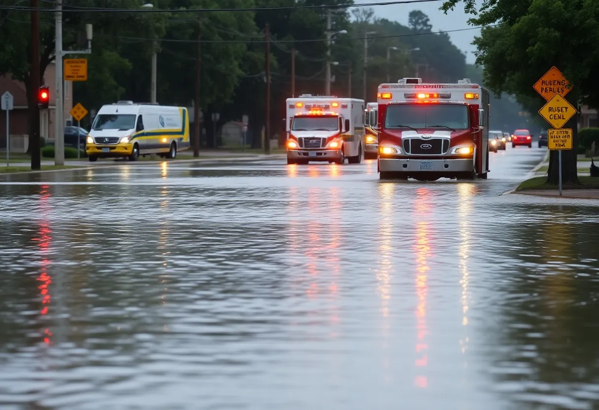 Flooded area in Columbia South Carolina