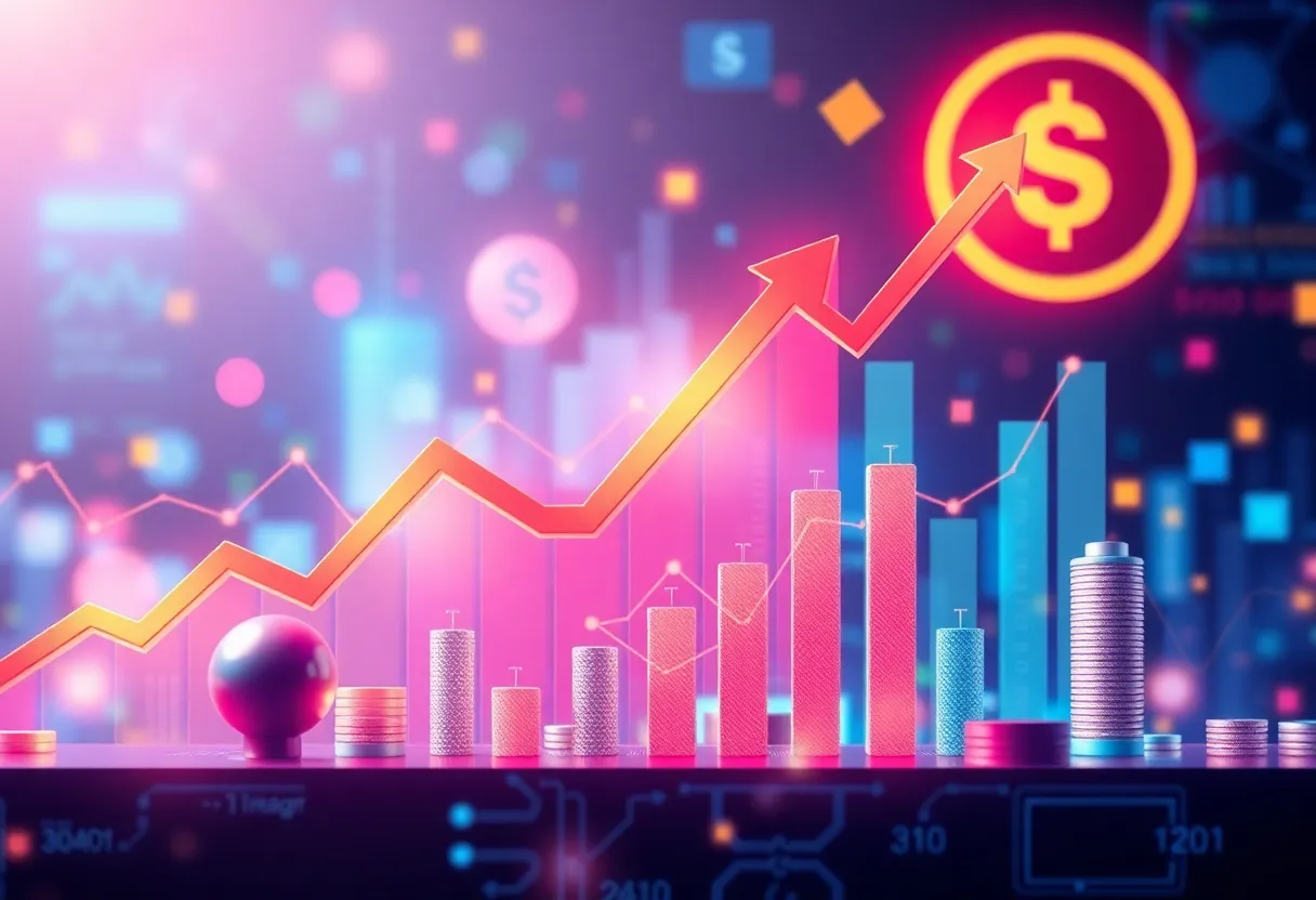 Illustration of growth in digital advertising stocks.