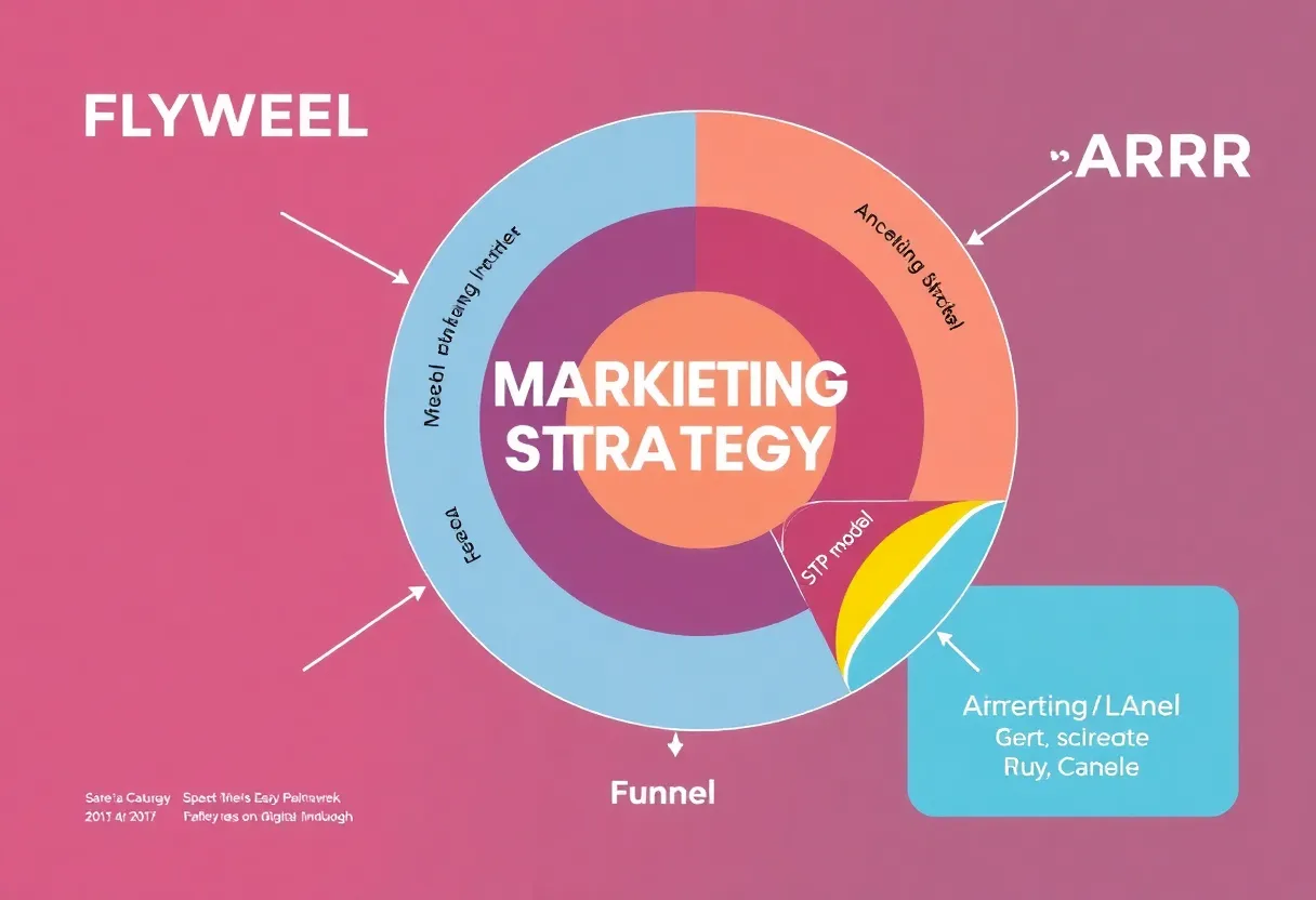 Illustration of various digital marketing strategy frameworks