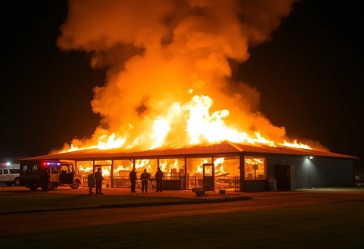 Firefighters battling a major fire at Maurice’s Piggie Park barbecue complex