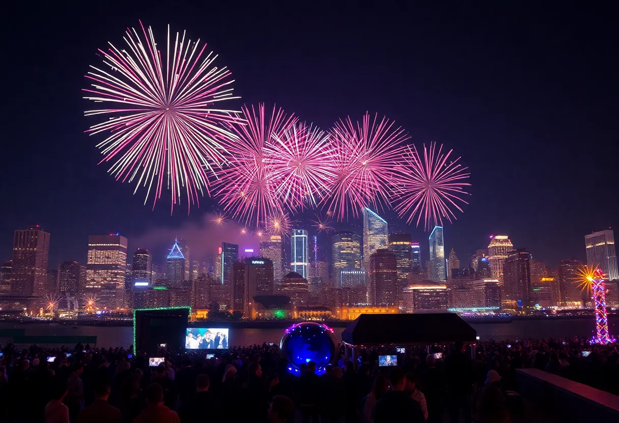 Fireworks display during New Year’s Eve in Columbia, South Carolina