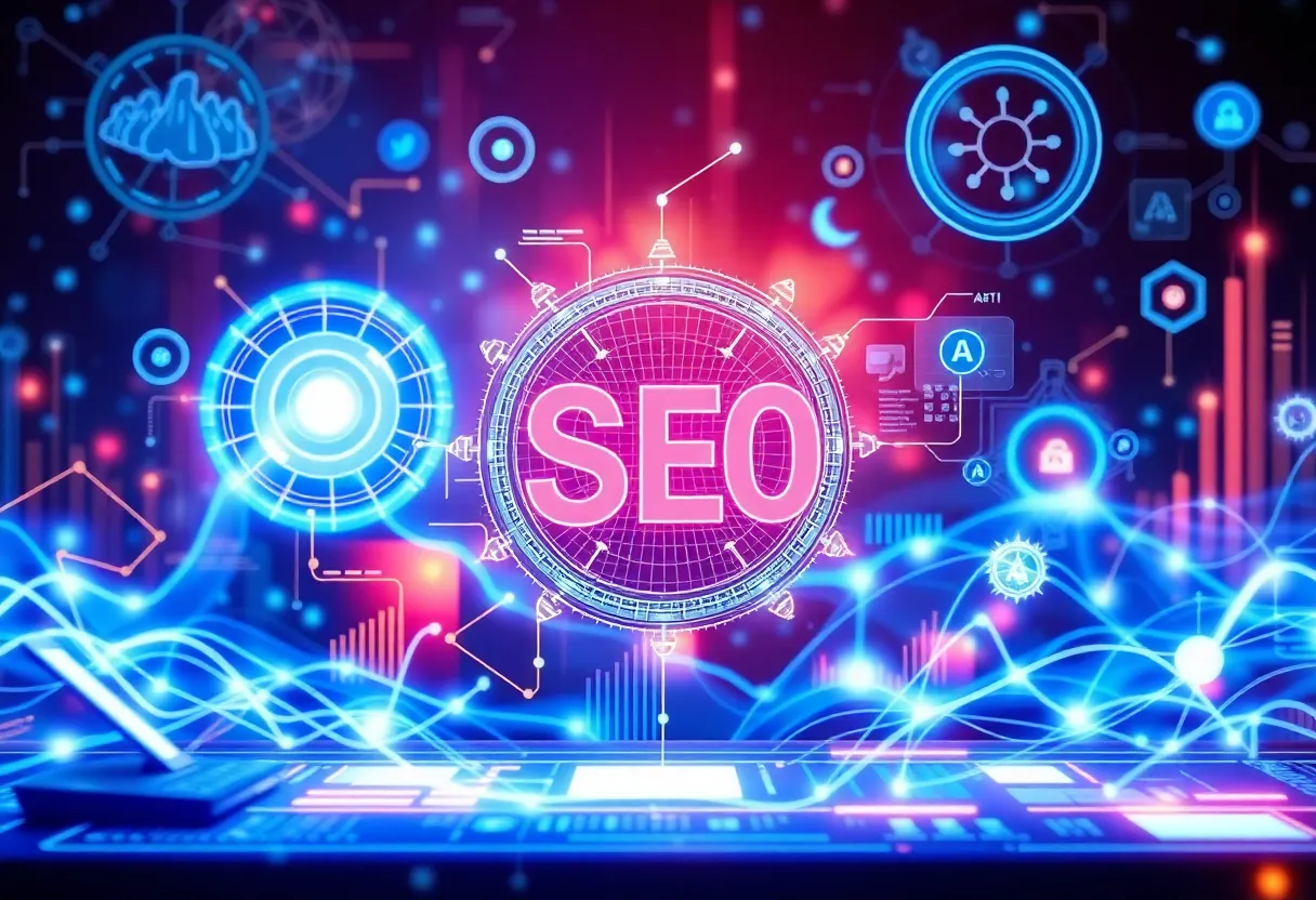 Illustration of AI transforming SEO strategies for the future