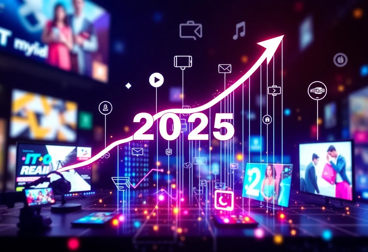 Graphic showcasing the expected growth trends in advertising for 2025