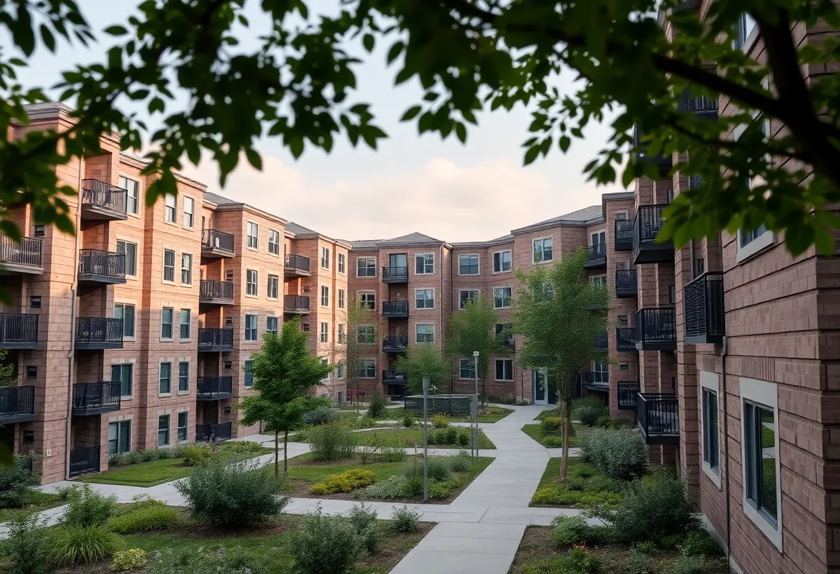 Urban affordable housing development representing community growth