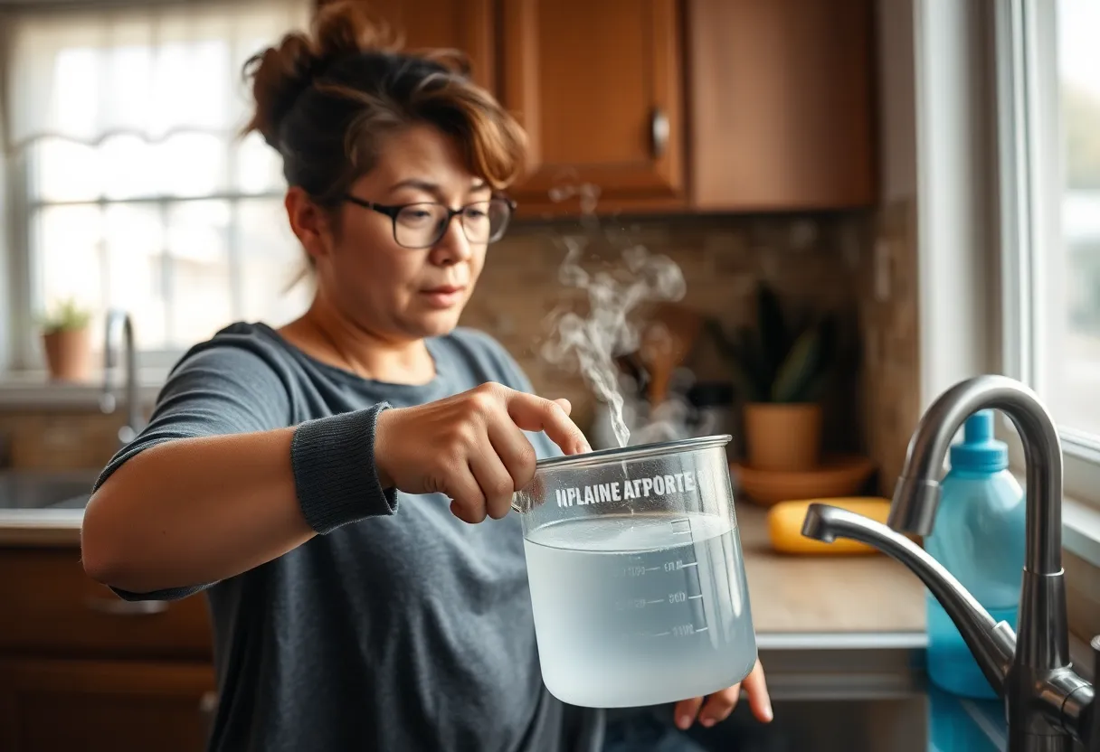 Person boiling water in response to boil water advisory