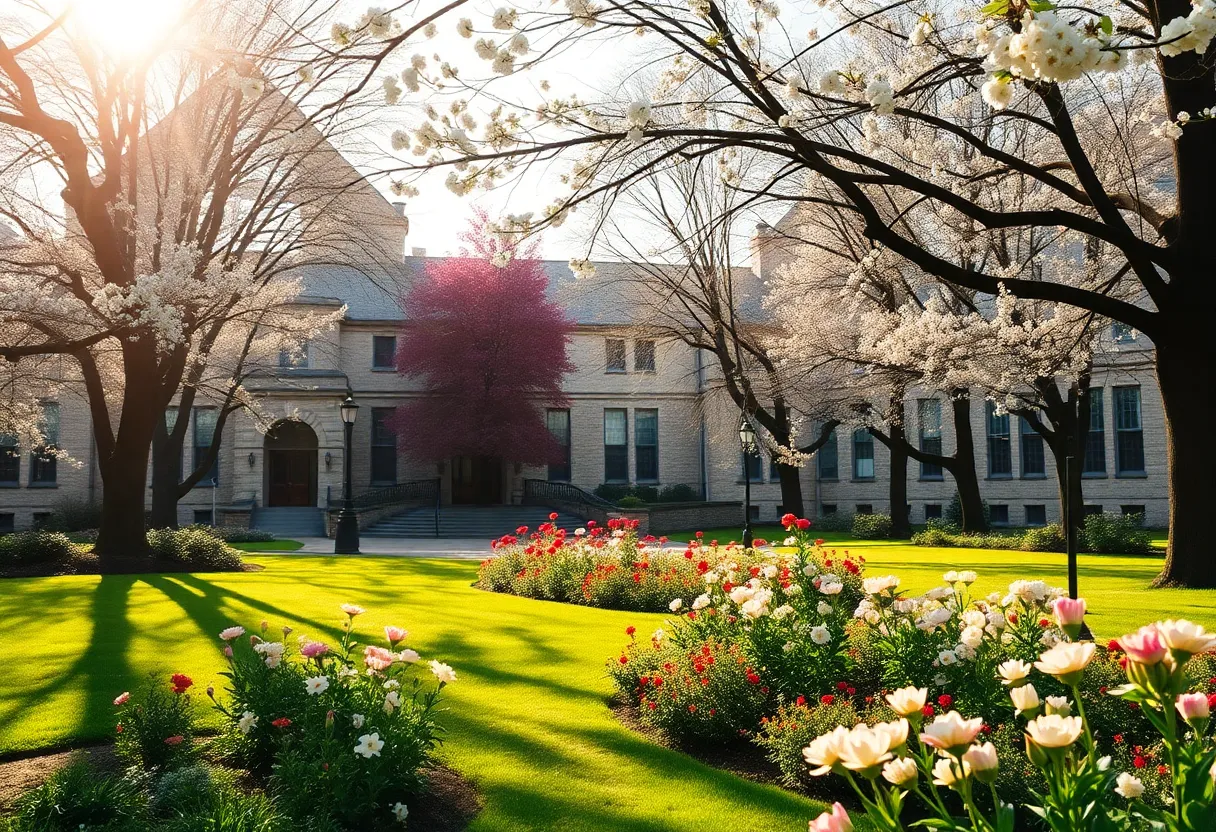 Serene view of Columbia Bible College campus representing legacy.