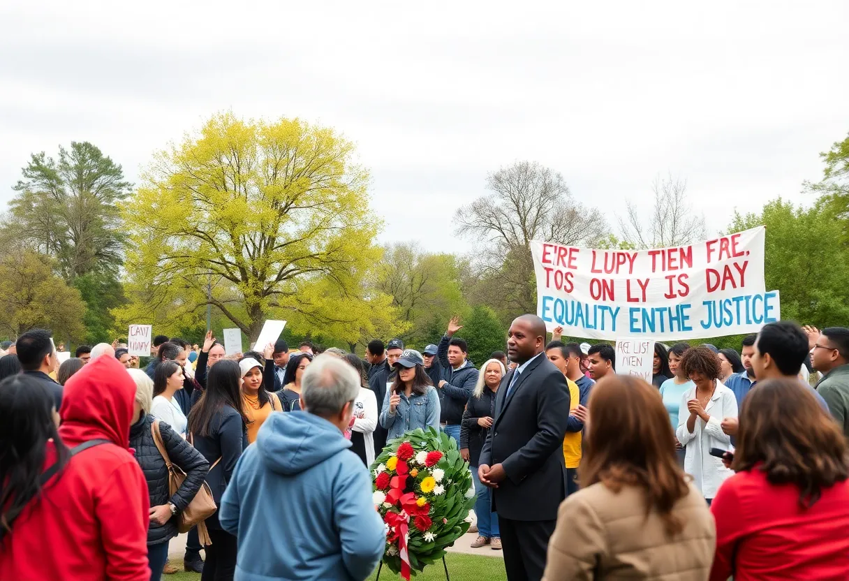 Community gathering during Martin Luther King Jr. Day events in Columbia, SC.
