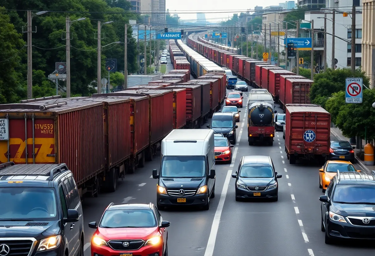 Traffic congestion on Assembly Street in Columbia, SC.
