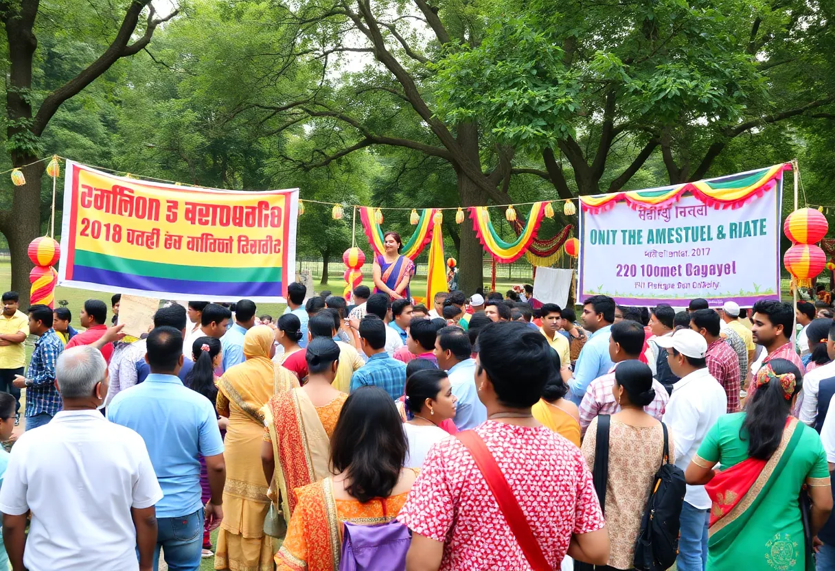 Community members celebrating together in Columbia