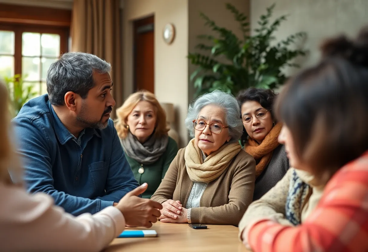 Community members engaging in a discussion about protecting vulnerable adults