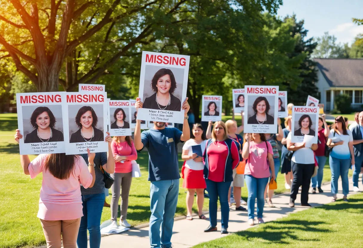 Community members of Lexington searching for a missing person