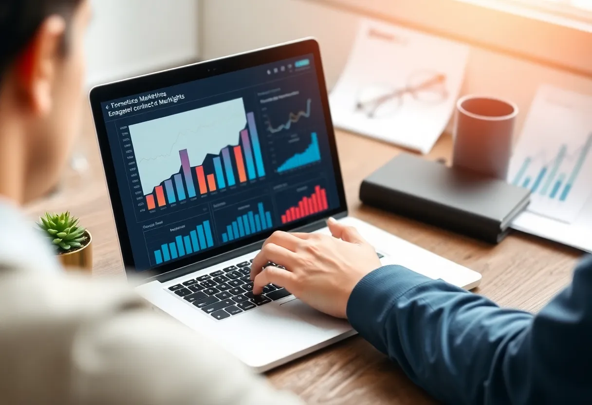 Financial advisor engaging with a digital marketing platform