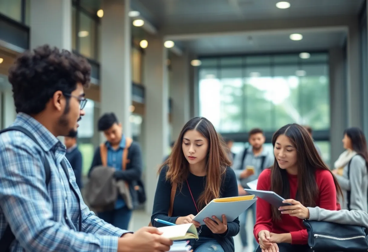 International students in a university environment facing challenges due to new immigration policies.