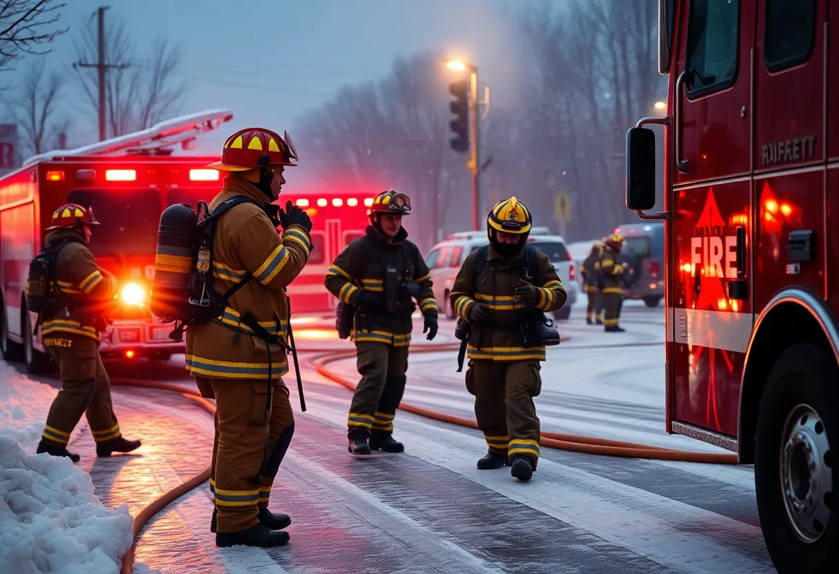 Firefighters assisting during icy weather in Irmo