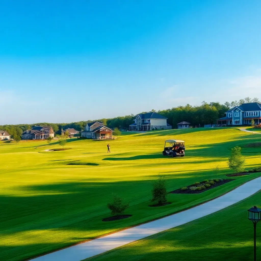 Scenic view of a golf community in Lexington South Carolina