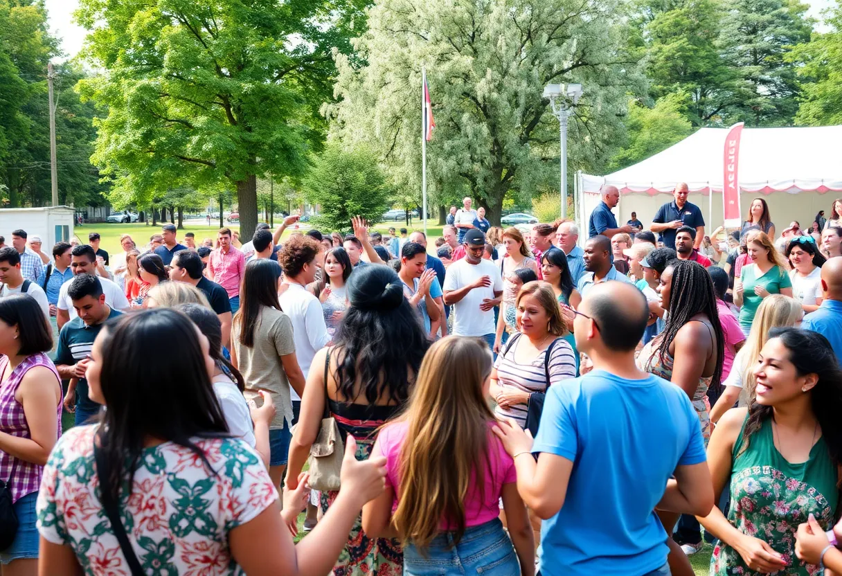 Community members celebrating Martin Luther King Jr. Day in Columbia