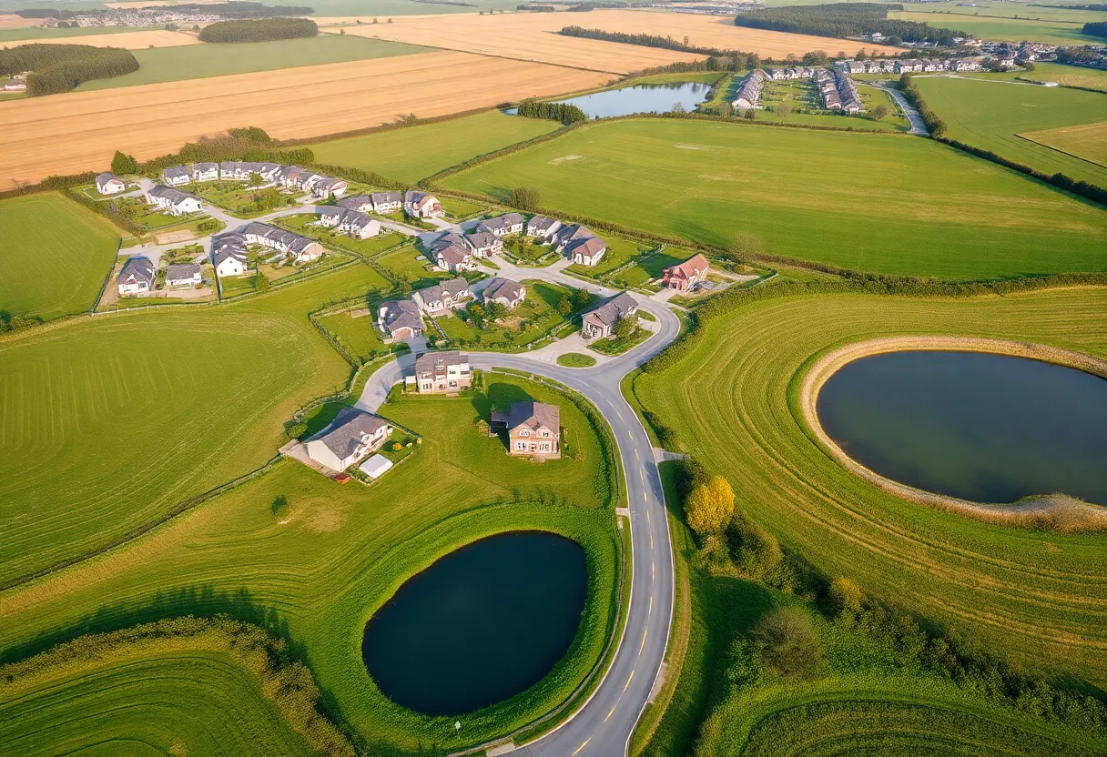 Aerial view of a proposed housing development in Lexington County, S.C.