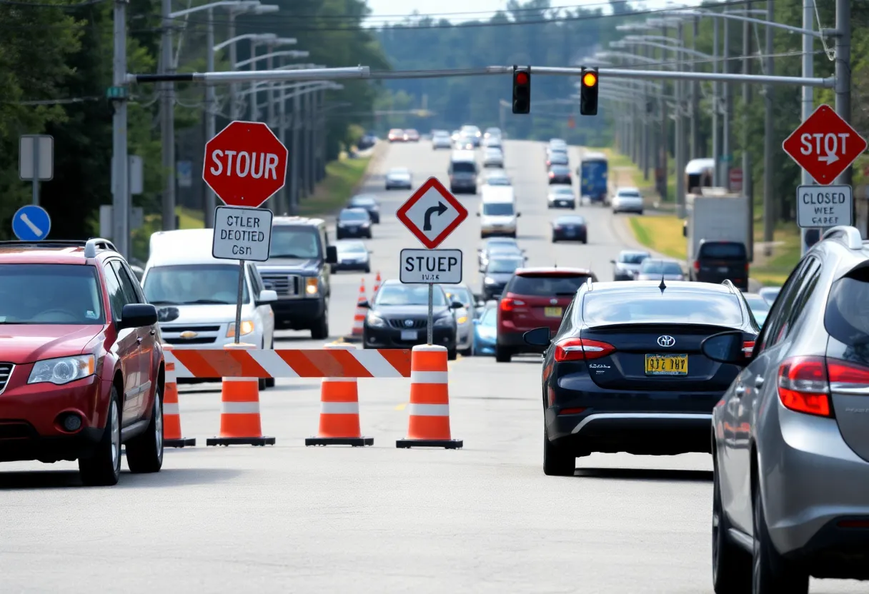 Traffic detours on South Lake Drive in Lexington SC