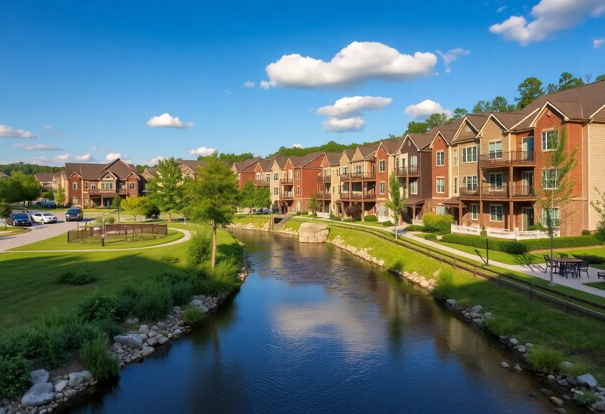 Rendering of Trailhead Townhomes along the Saluda River
