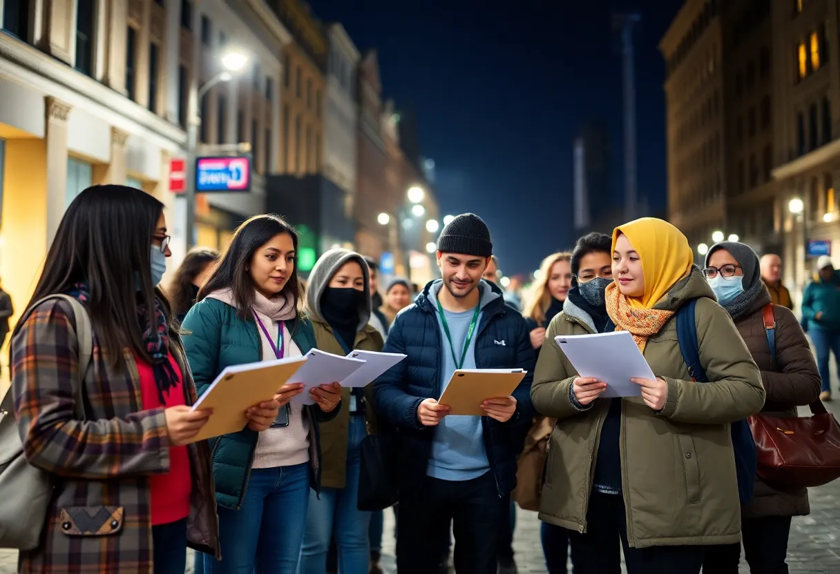 Volunteers participating in the homelessness count in Columbia