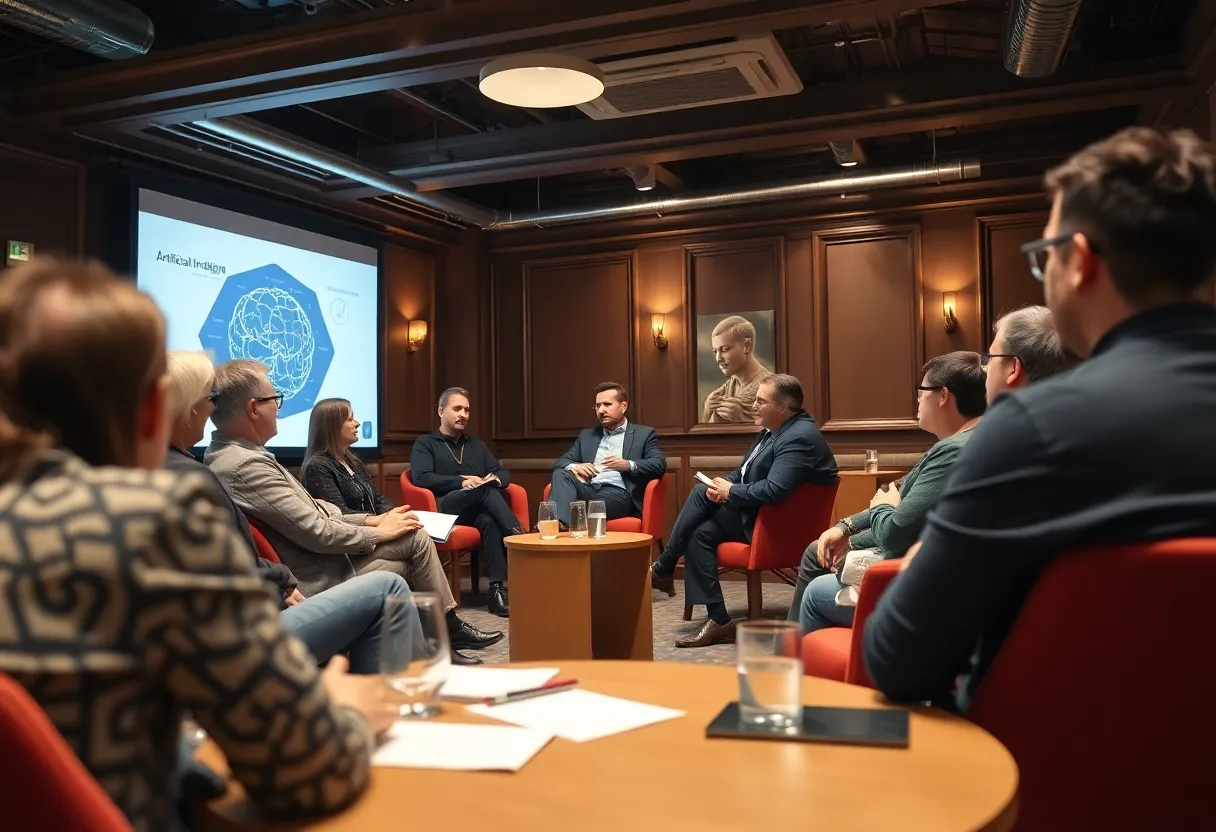 Attendees participating in a seminar about AI for small businesses in Lexington