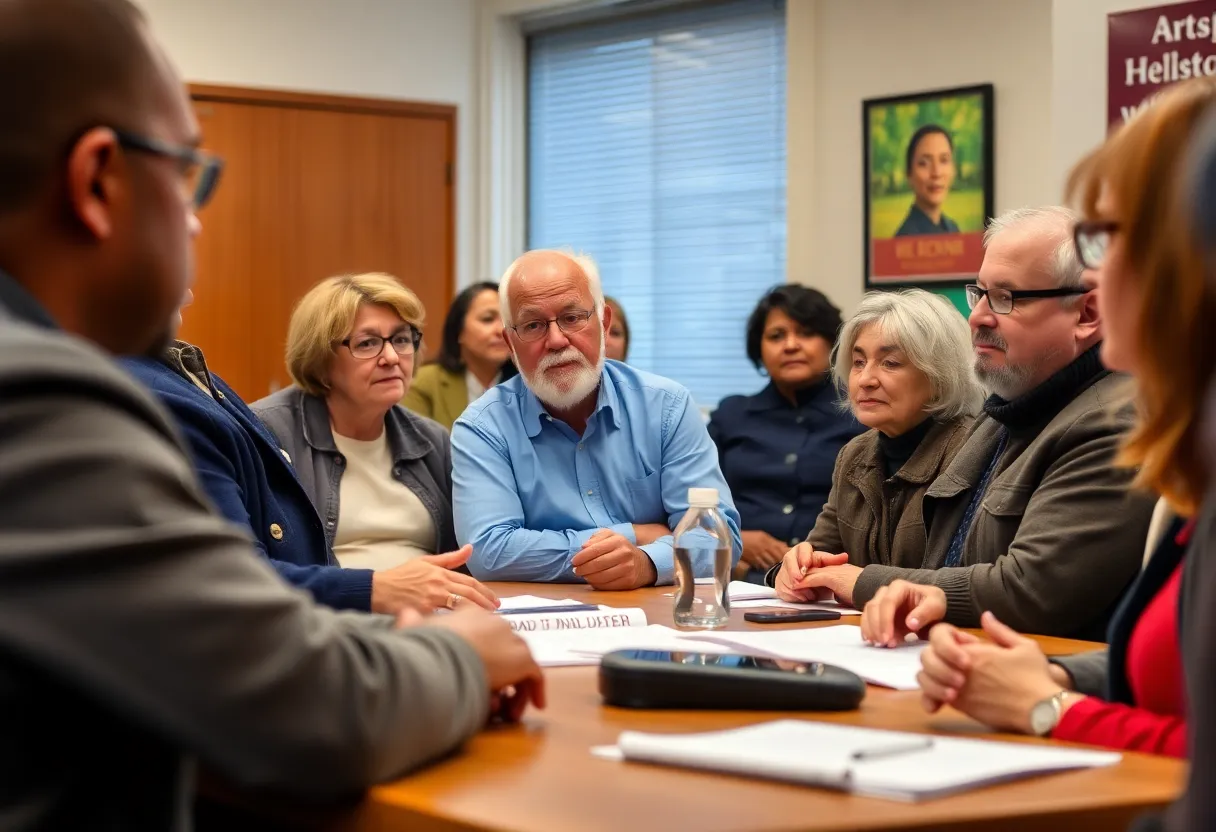 Residents gathered at a meeting to oppose a convenience store proposal in North Columbia.