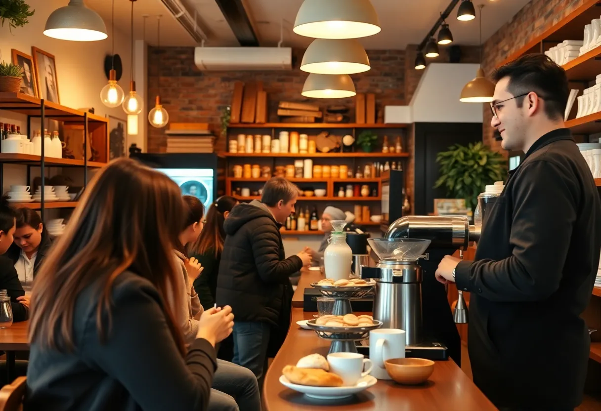 Customers enjoying coffee at Cool Beans Coffee Co.