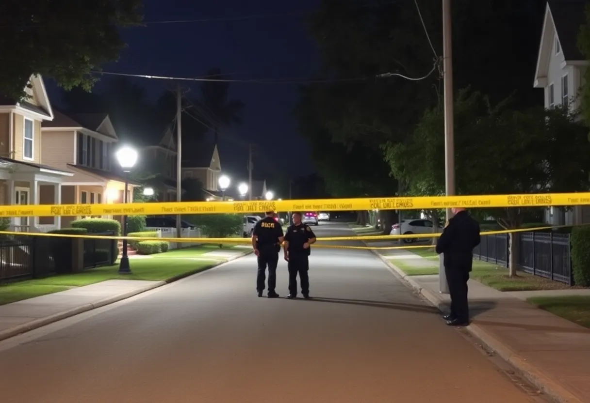 Police investigation at a crime scene in Columbia, SC