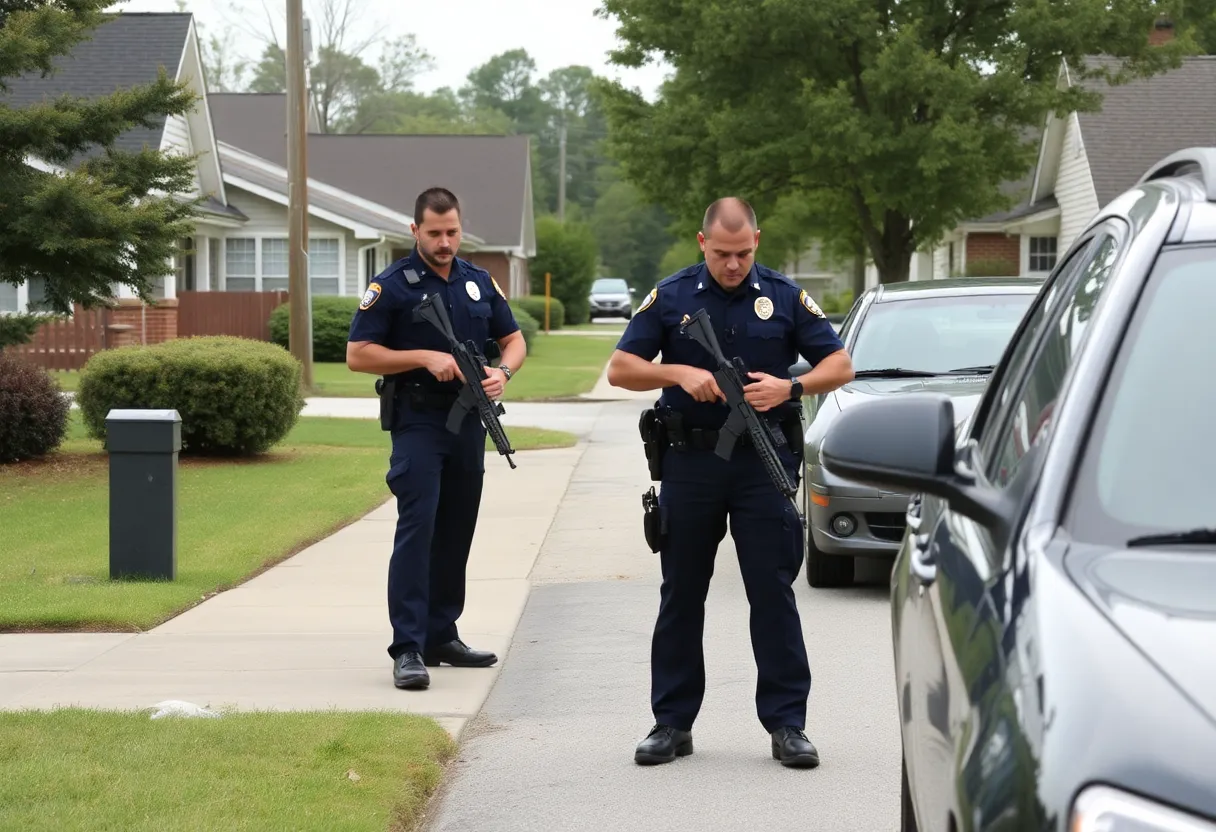 Police conducting a drug bust in Lexington County