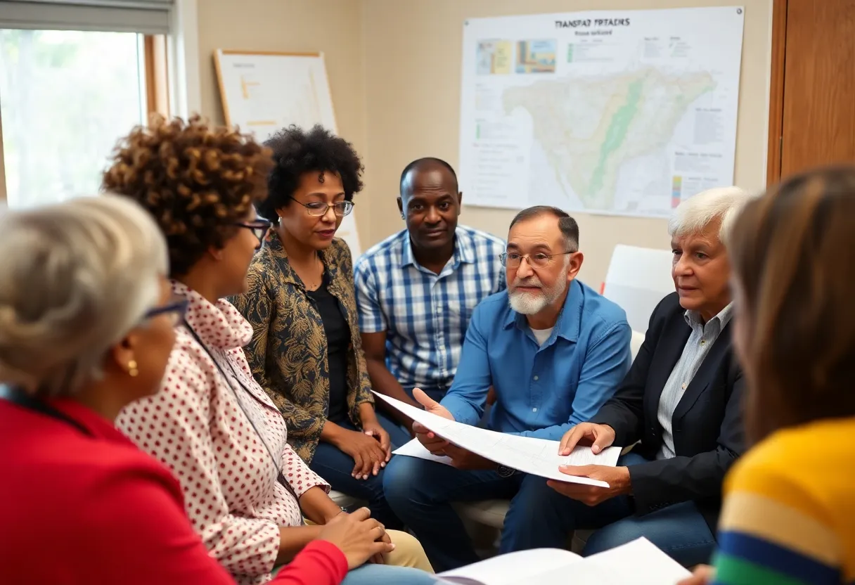 Residents of Irmo engaging in a discussion about highway improvements