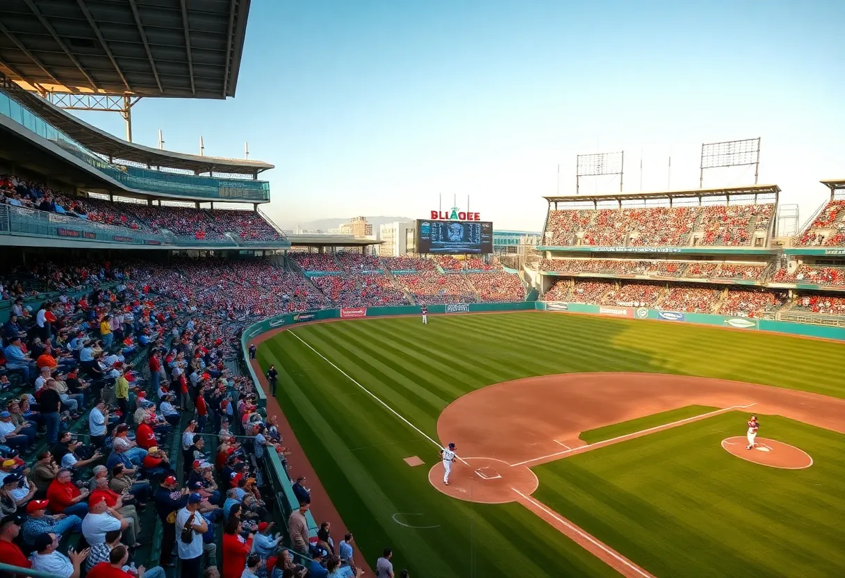 Fans celebrating during the Keiser Seahawks baseball game.