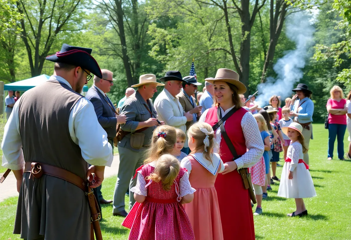 Families enjoying historical demonstrations at Lexington County event