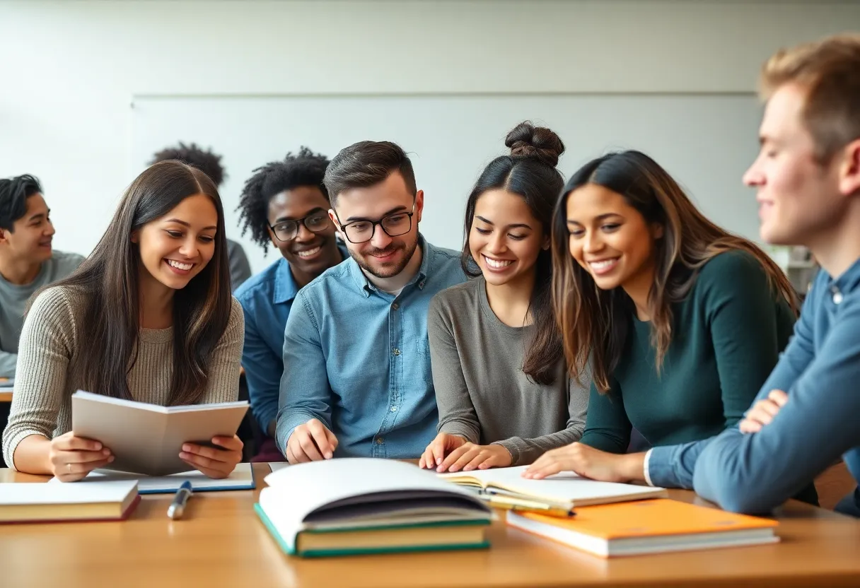 Students in a classroom focusing on education for incarcerated individuals