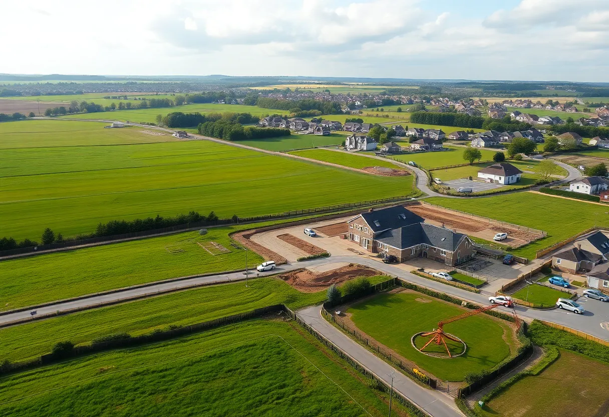 New housing development site in Lexington County with homes and construction