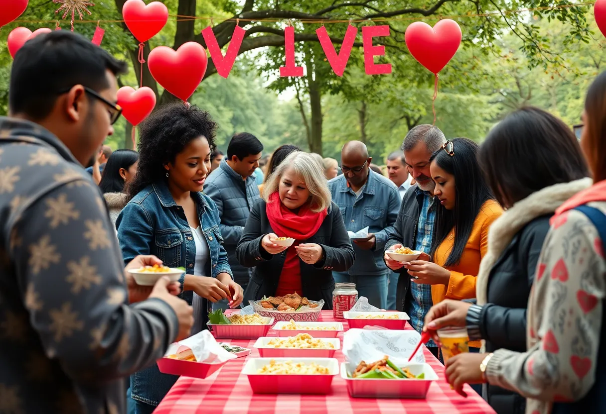 Community members enjoying the Spreading the Love outreach event in Columbia