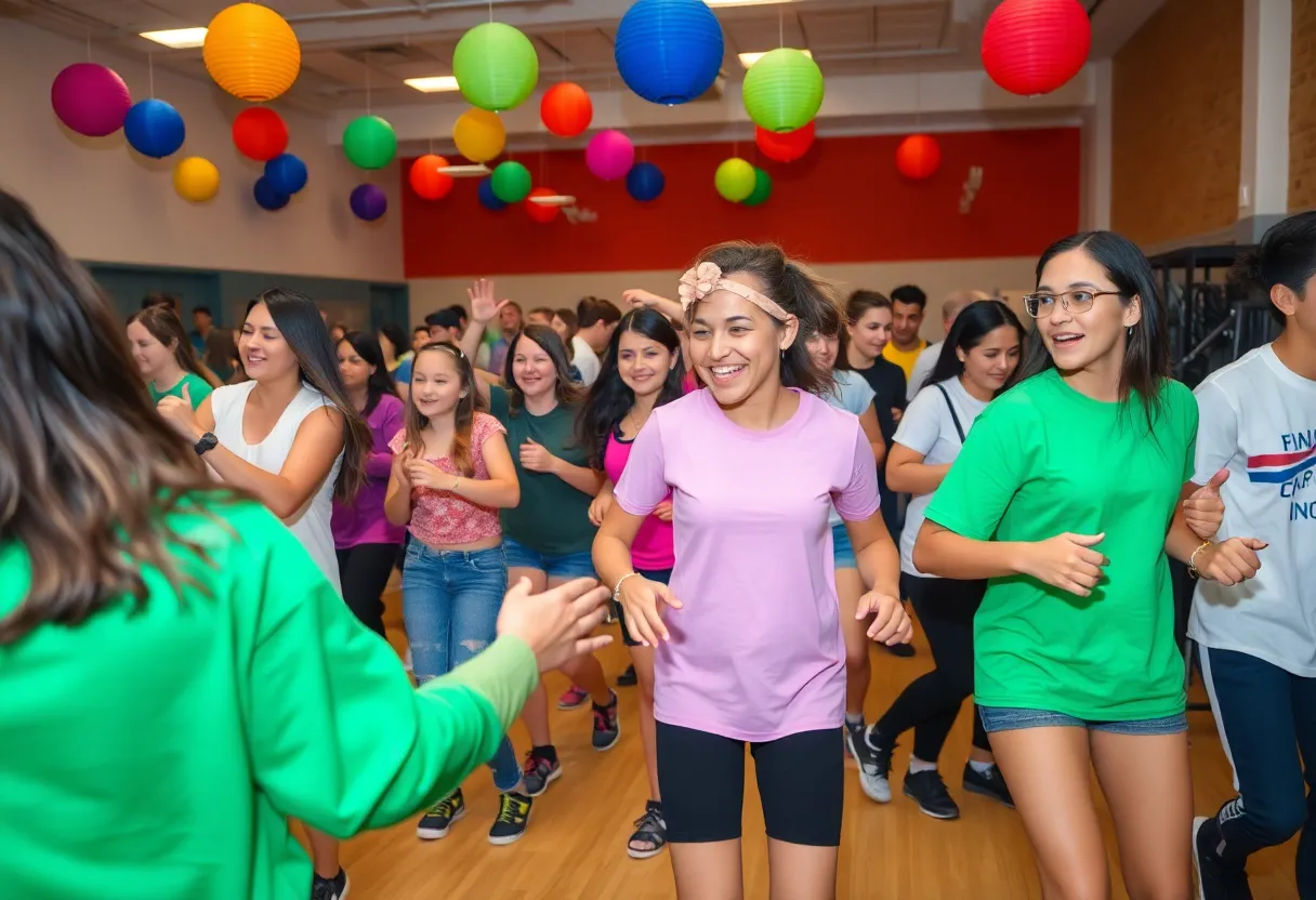 Students participating in the USC Dance Marathon.