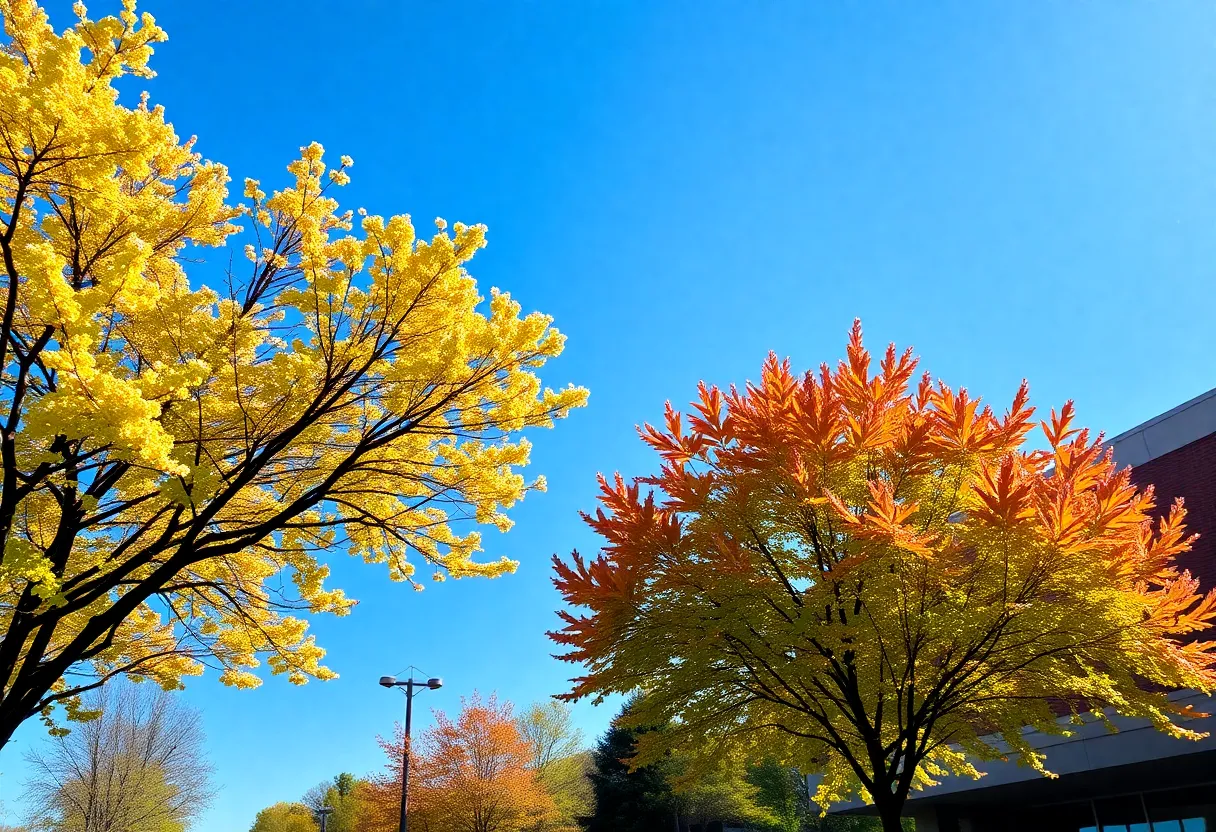 A sunny day emphasizing warm weather in Lexington, Kentucky