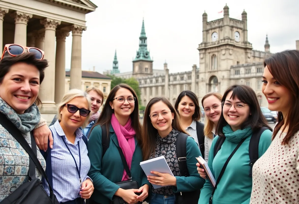 Charter school leaders exploring London landmarks during their trip