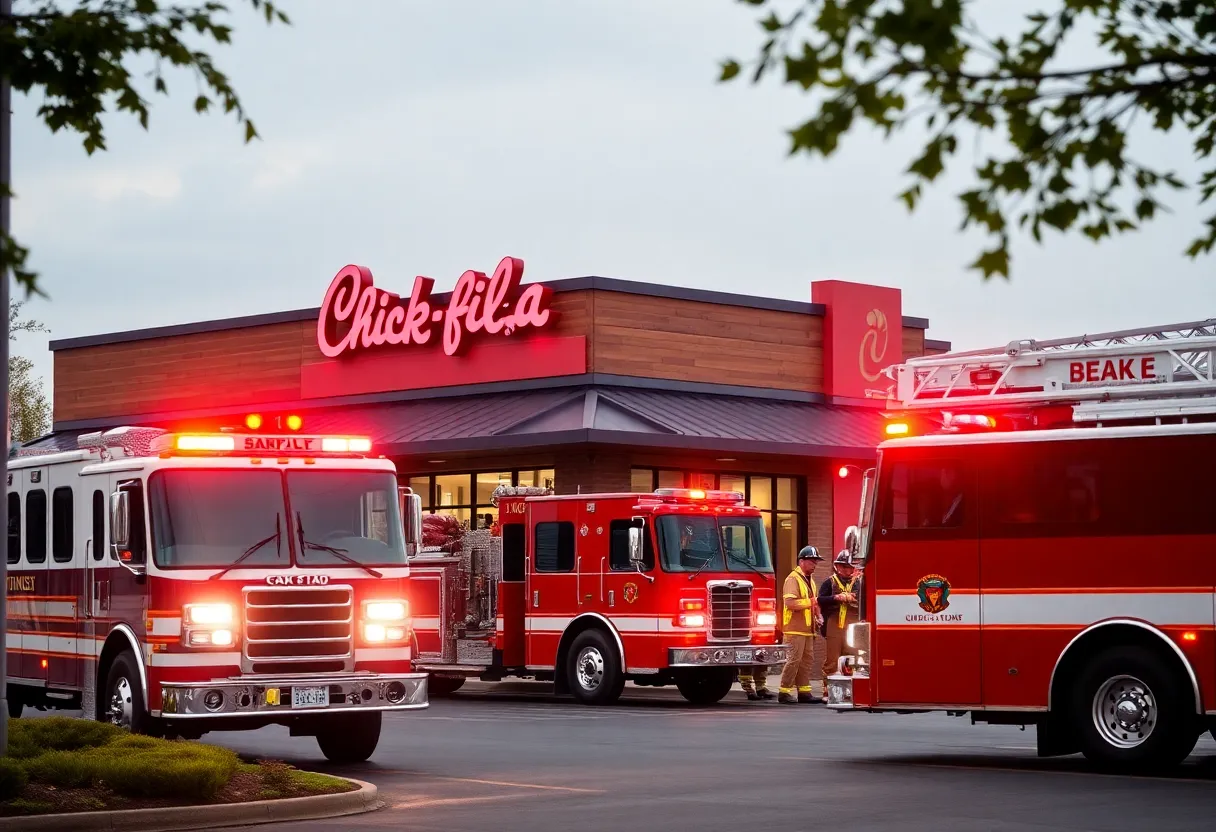Emergency responders at Chick-fil-A Columbia