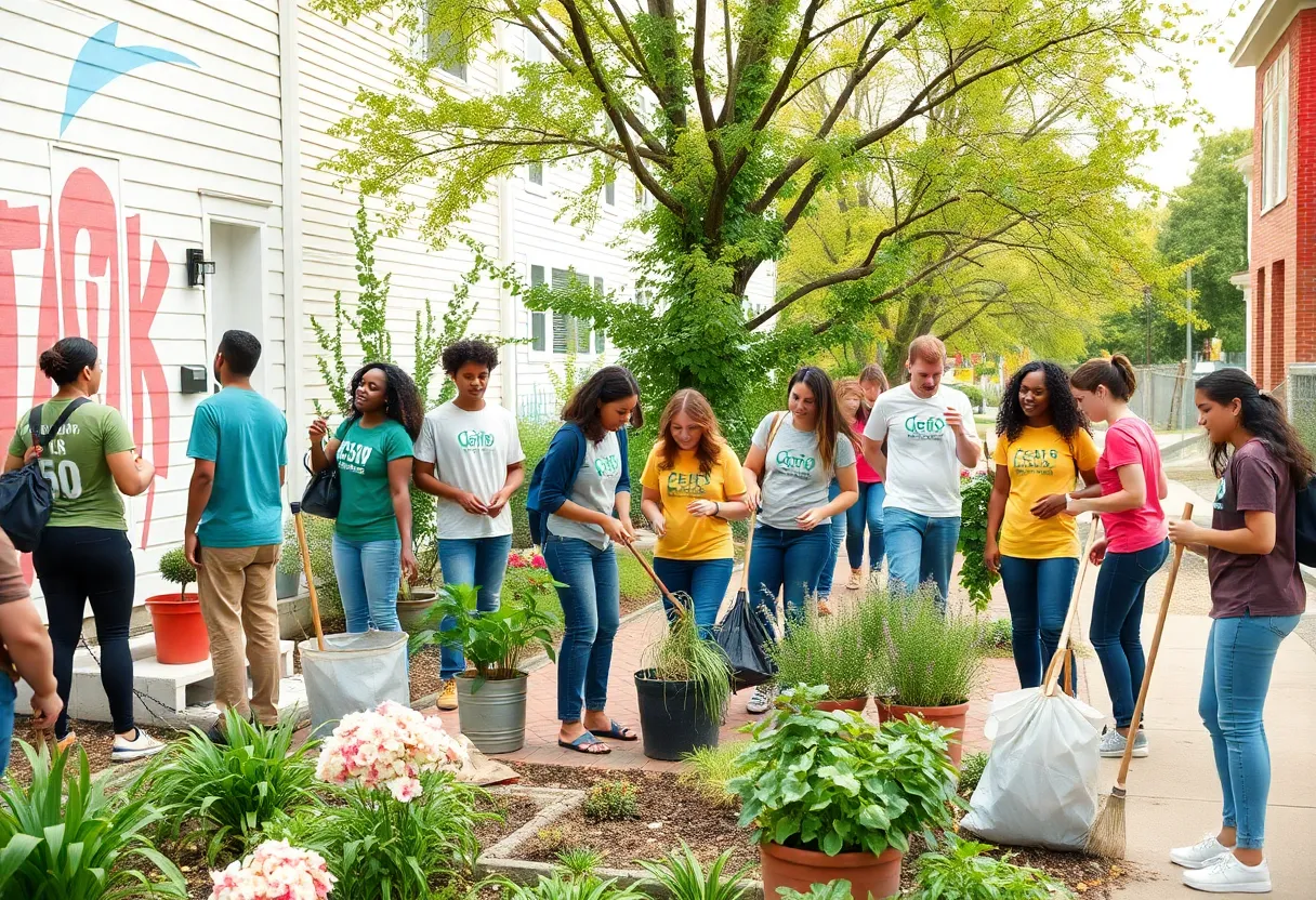 Columbia International University students participating in community service activities