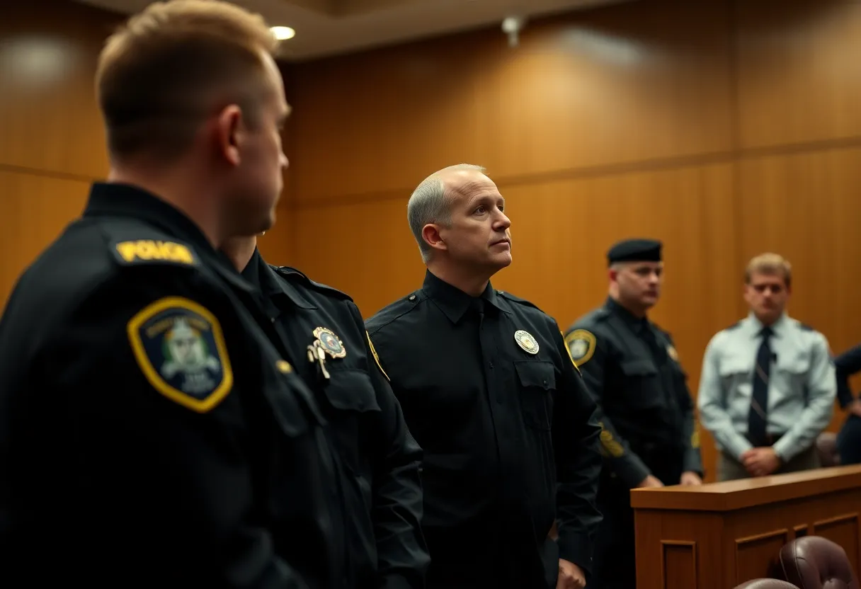 Courtroom observing a serious legal case about threats against a public figure