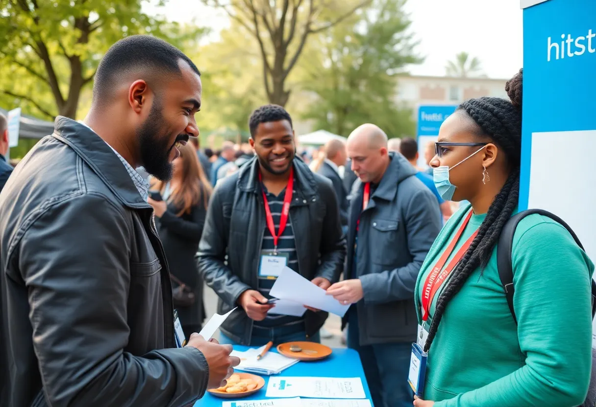 Community members engaging at a free HIV testing event