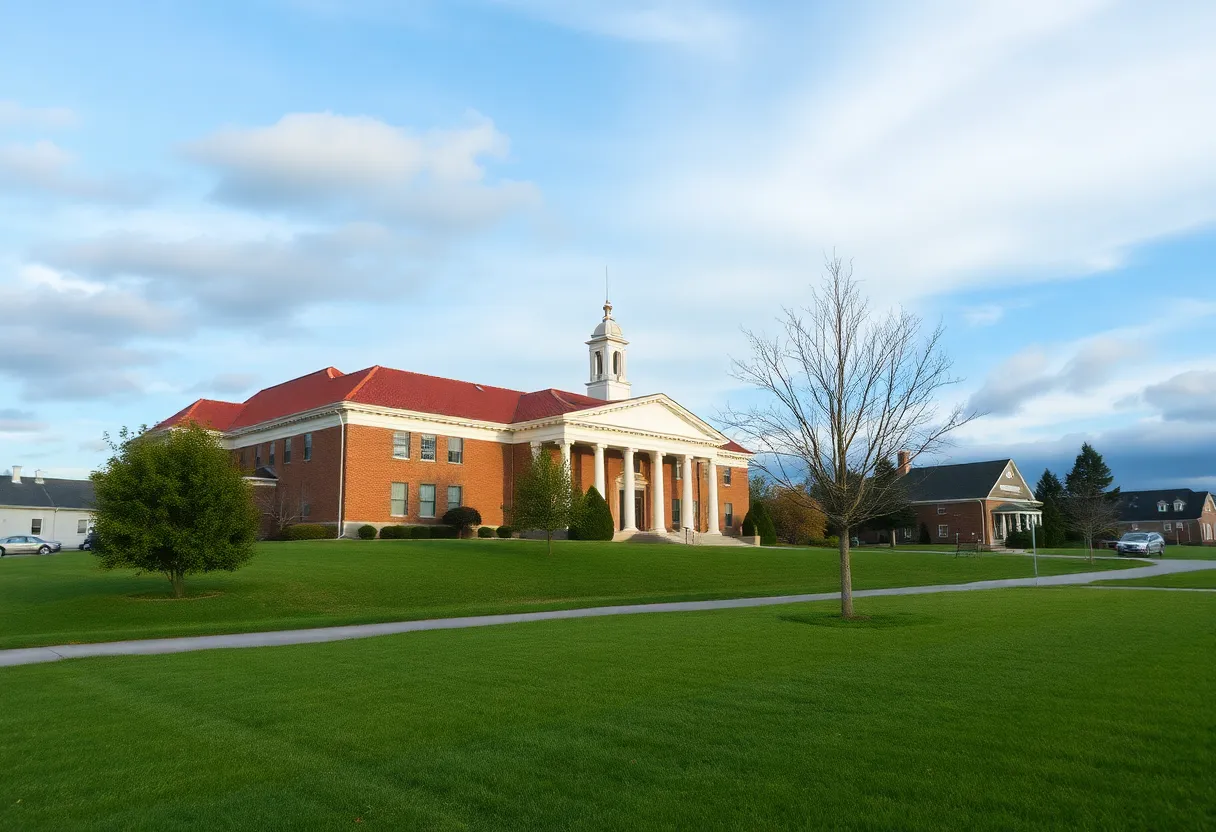 Landscape of Irmo, SC with courthouse and an uneasy atmosphere