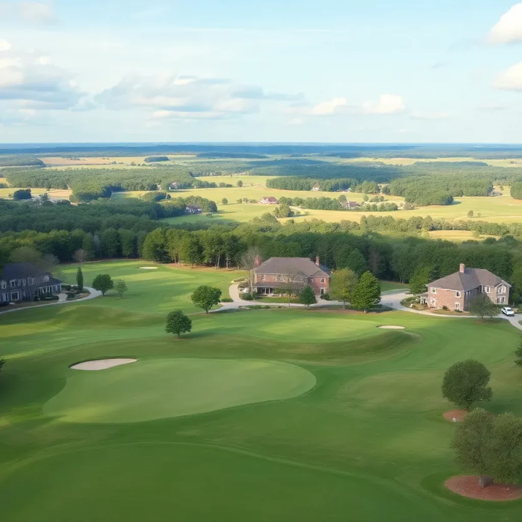 Scenic golf course in Lexington South Carolina with community elements