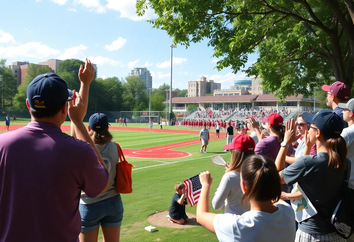 Crowd cheering at a Lexington sports event