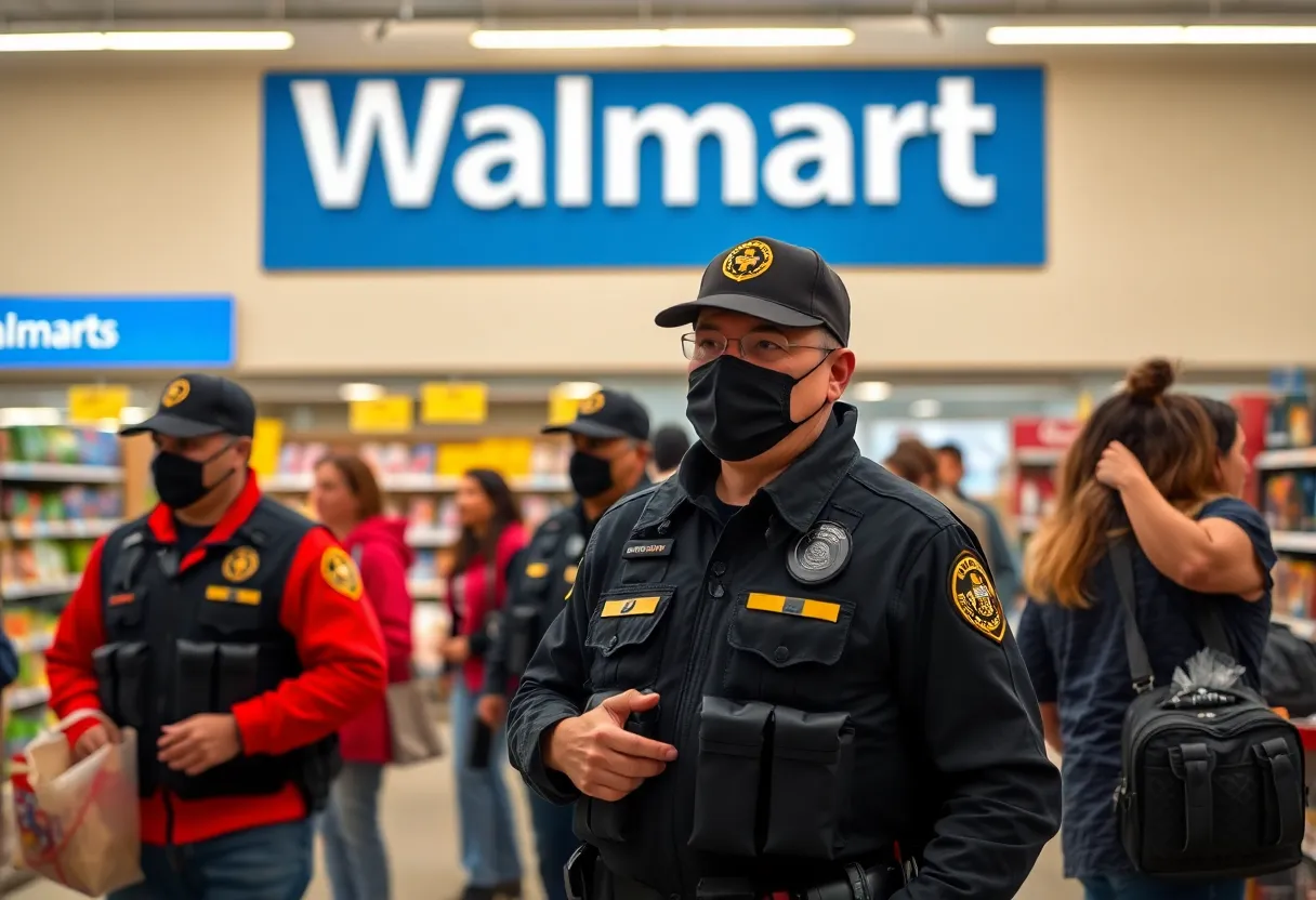 Walmart store in Lexington with police presence