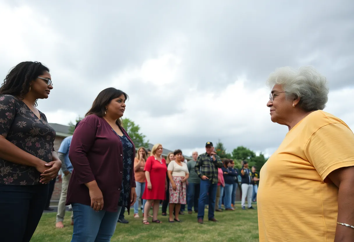 Community members searching for a missing elderly woman in Columbia, S.C.